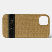 Golden Burlap iPhone 6 Custom Monogram Case (Rückseite (Horizontal))