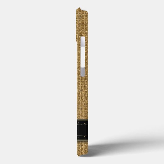 Golden Burlap iPhone 6 Custom Monogram Case (Rückseite / Links)