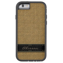 Golden Burlap iPhone 6 Custom Monogram Case