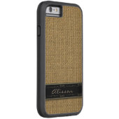 Golden Burlap iPhone 6 Custom Monogram Case (Rückseite/Rechts)
