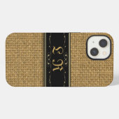 Golden Burlap iPhone 6 Custom Monogram Case Hülle (Rückseite (Horizontal))