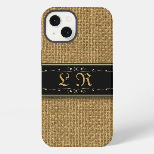Golden Burlap iPhone 6 Custom Monogram Case Hülle (Rückseite)