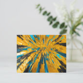 Golden Burst Abstrakte Explosion Postkarte (Stehend Vorderseite)