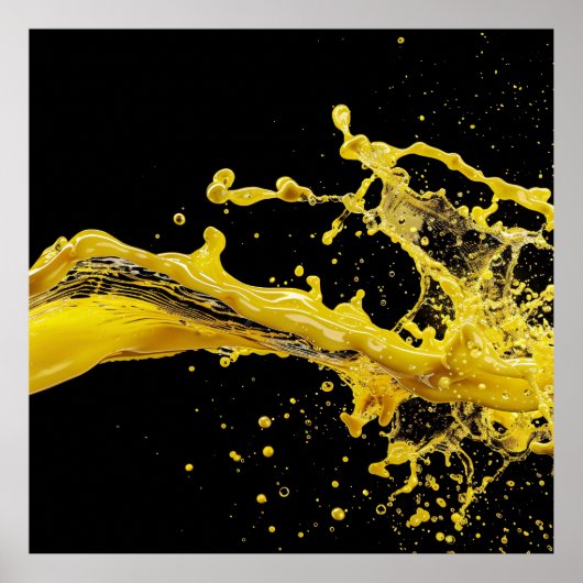 Golden Burst Liquid Art Poste Poster (Vorne)