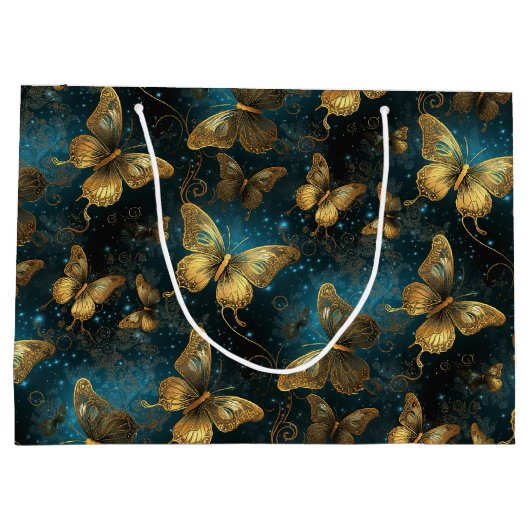 Golden Butterfisch Große Geschenktasche Große Geschenktüte (Rückseite)