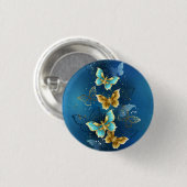 Golden butterflies button (Vorne & Hinten)