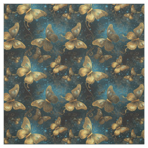Golden Butterflies Fabric Stoff