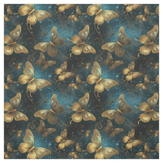 Golden Butterflies Fabric Stoff (Muster)