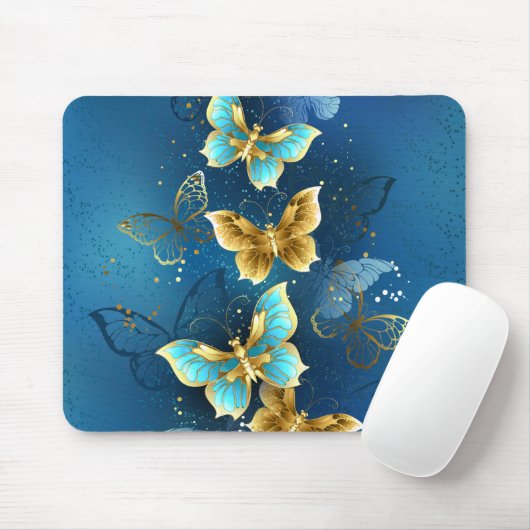 Golden butterflies mousepad (Mit Mouse)