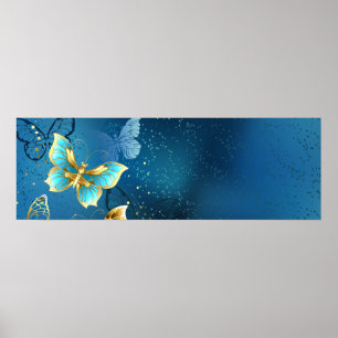 Golden butterflies poster