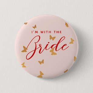 GOLDEN BUTTERFLIES WEDING BUTTON