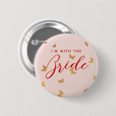 GOLDEN BUTTERFLIES WEDING BUTTON (Vorne & Hinten)