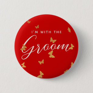 GOLDEN BUTTERFLIES WEDING BUTTON