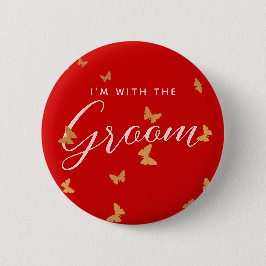 GOLDEN BUTTERFLIES WEDING BUTTON (Vorderseite)