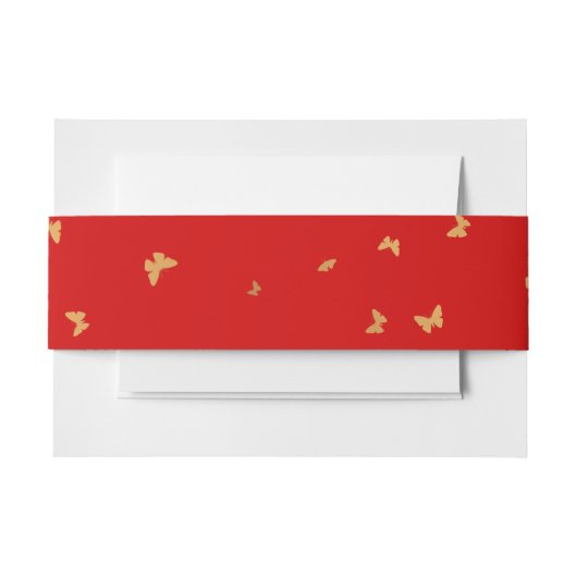 GOLDEN BUTTERFLIES WEDING EINLADUNGSBANDEROLE (Vorderseite Beispiel)