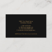Golden Butterfly Body Silhouette Business Card Visitenkarte (Rückseite)
