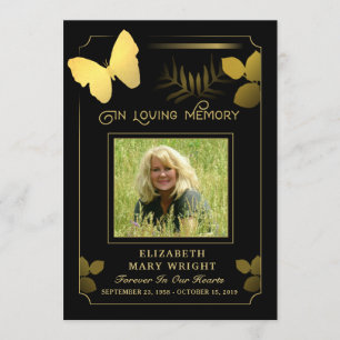 Golden Butterfly Danke Foto Sympathy Card