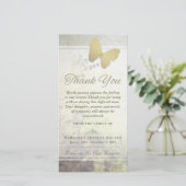 Golden Butterfly Dankeschön Sympathy Card Dankeskarte (Stehend Vorderseite)