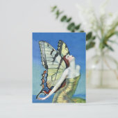 Golden Butterfly Fairy Postcard Postkarte (Stehend Vorderseite)