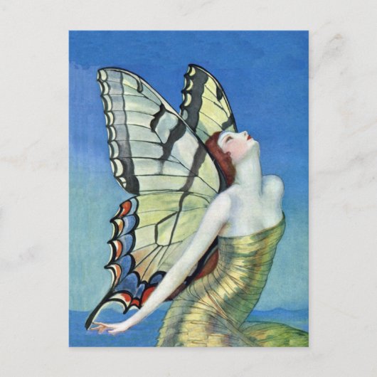 Golden Butterfly Fairy Postcard Postkarte (Vorderseite)