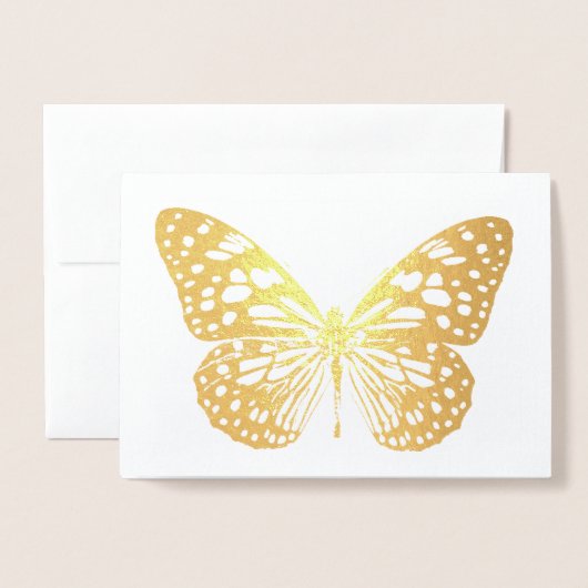 Golden Butterfly Foil Card Folienkarte (Vorderseite mit Umschlag)