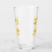Golden Butterfly Koi Monogram Glas (Links)