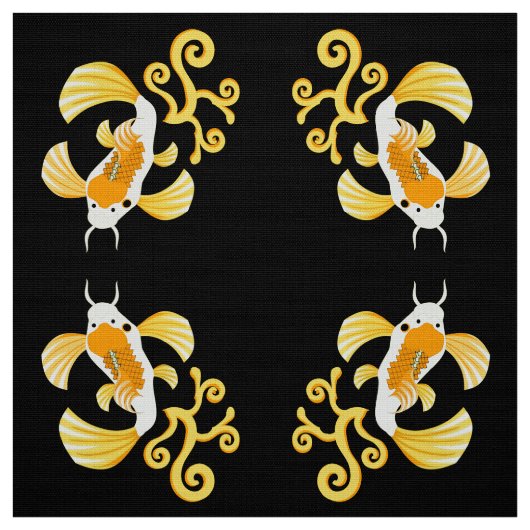 Golden Butterfly Koi Schwimmen Stoff (Muster)