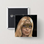 Golden Butterfly Masked Fairy Fantasy Buttons (Vorne & Hinten)