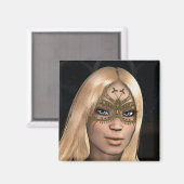 Golden Butterfly Masked Fairy Fantasy Magnet (Vorderseite/Rückseite)