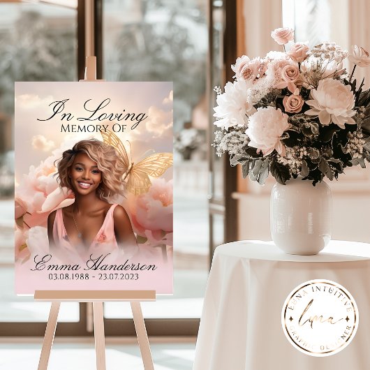 Golden Butterfly Memorial Begrüßungszeichen Poster