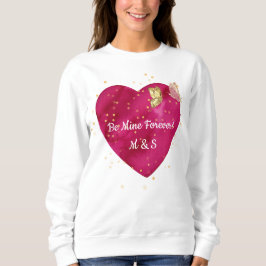 Golden Butterfly Pink Heart Valentine  Sweatshirt
