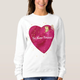 Golden Butterfly Pink Heart Valentine  Sweatshirt