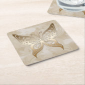 Golden Butterfly Rechteckiger Pappuntersetzer (angewinkelt)