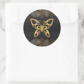 Golden Butterfly Runder Aufkleber (Tasche)