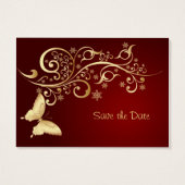 Golden Butterfly Save the Date für Hochzeiten (Rückseite)