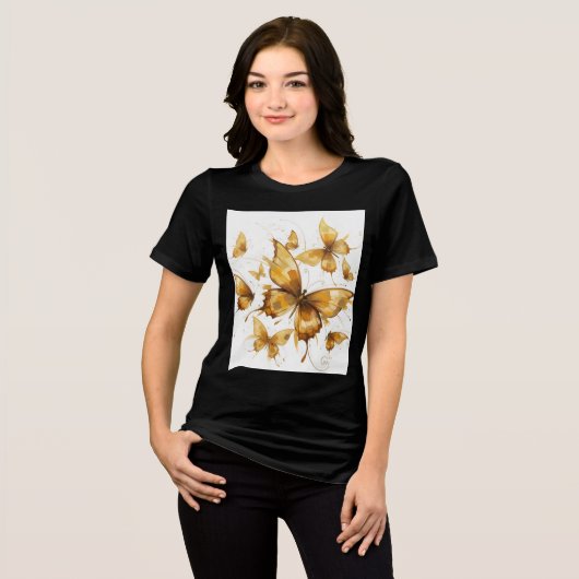 Golden Butterfly, Soft shadows of fall Tri-Blend Shirt (Vorderseite voll)