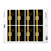 Golden Butterfly Wedding Wine Labels (Vorne)