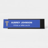 Golden Caduceus auf Royal Blue Schreibtischnamensplakette (Vorderseite )