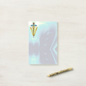 GOLDEN CADUCEUS VETERINÄRSYMBOL / Aquamarin blau Post-it Klebezettel (Auf Schreibtisch)