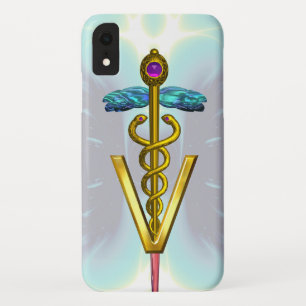 GOLDEN CADUCEUS VETERINÄRSYMBOL Light Blue Aquamar Case-Mate iPhone Hülle