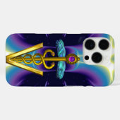 GOLDEN CADUCEUS VETERINÄRSYMBOL / Lila blau Case-Mate iPhone Hülle (Rückseite (Horizontal))