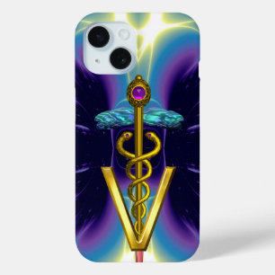 GOLDEN CADUCEUS VETERINÄRSYMBOL / Lila blau Case-Mate iPhone Hülle