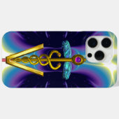GOLDEN CADUCEUS VETERINÄRSYMBOL / Lila blau Case-Mate iPhone Hülle (Rückseite (Horizontal))