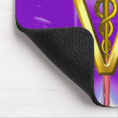 GOLDEN CADUCEUS VETERINÄRSYMBOL / Lila Violette Mousepad (Ecke)