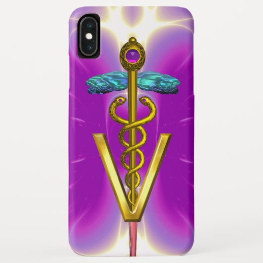 GOLDEN CADUCEUS VETERINÄRSYMBOL / Pink Fuchsia Case-Mate iPhone Hülle (Rückseite)