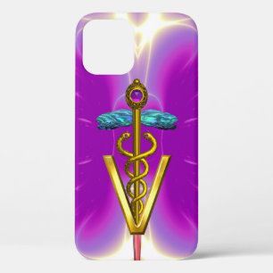 GOLDEN CADUCEUS VETERINÄRSYMBOL / Pink Fuchsia Case-Mate iPhone Hülle