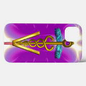 GOLDEN CADUCEUS VETERINÄRSYMBOL / Pink Fuchsia Case-Mate iPhone Hülle (Rückseite (Horizontal))