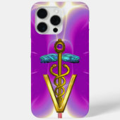 GOLDEN CADUCEUS VETERINÄRSYMBOL / Pink Fuchsia Case-Mate iPhone Hülle (Rückseite)