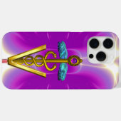 GOLDEN CADUCEUS VETERINÄRSYMBOL / Pink Fuchsia Case-Mate iPhone Hülle (Rückseite (Horizontal))