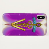 GOLDEN CADUCEUS VETERINÄRSYMBOL / Pink Fuchsia Case-Mate iPhone Hülle (Rückseite (Horizontal))
